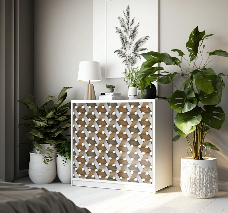 Adhésif meuble bois blanc scandinave - TenStickers