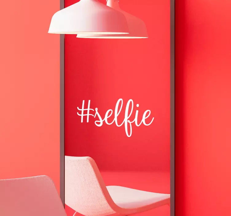 Sticker Miroir Hashtag Selfie - TenStickers