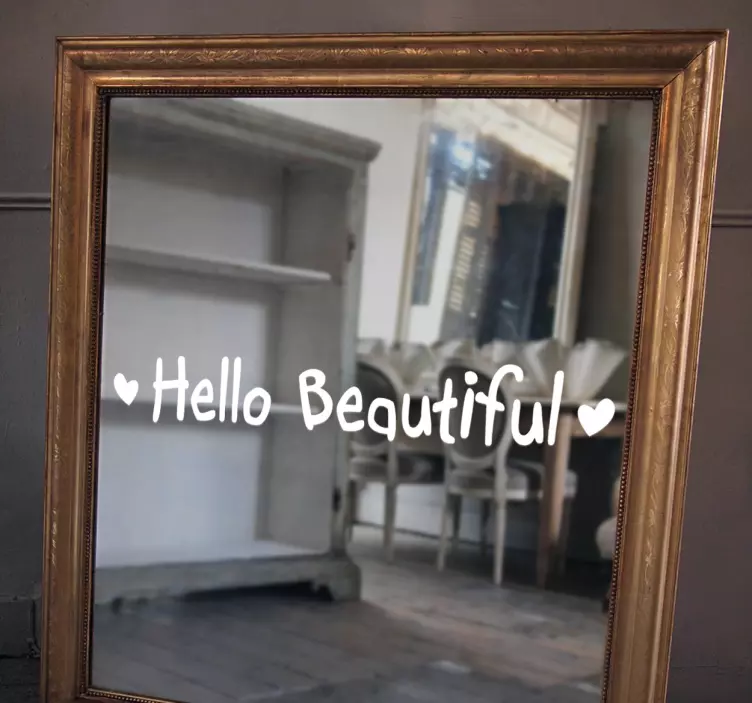 Sticker miroir hello beautiful - TenStickers