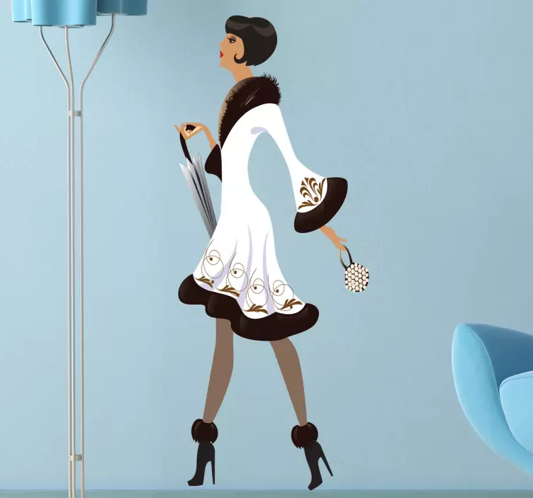 Sticker mural pour salon mode vintage - TenStickers