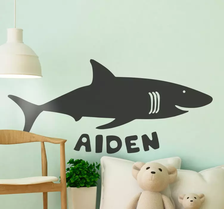 Sticker monde design requin personnalisé - TenStickers