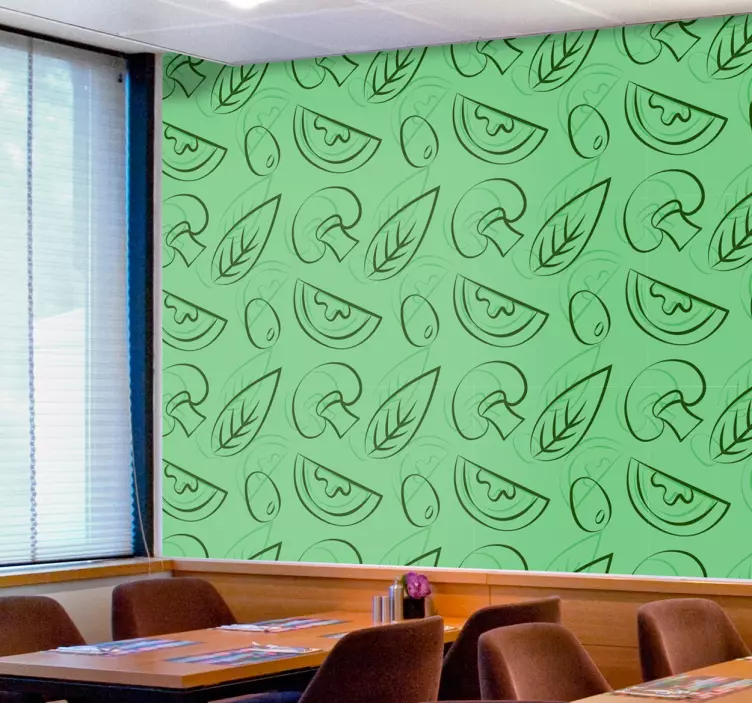 Sticker restaurant d'entreprise motif ingrédients pizza - TenStickers