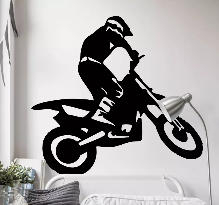 Autocollant moto cross de silhouette - TenStickers