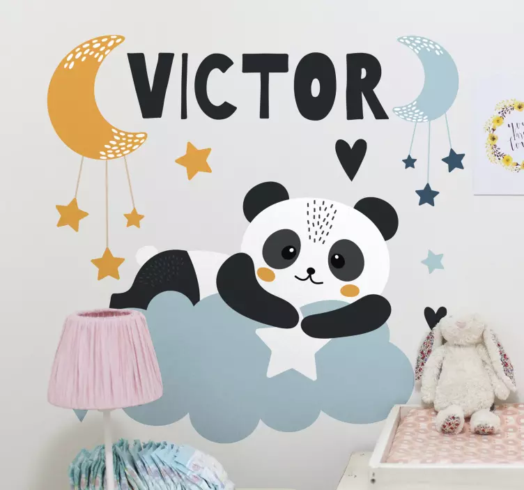Sticker animal Panda sur un nuage - TenStickers