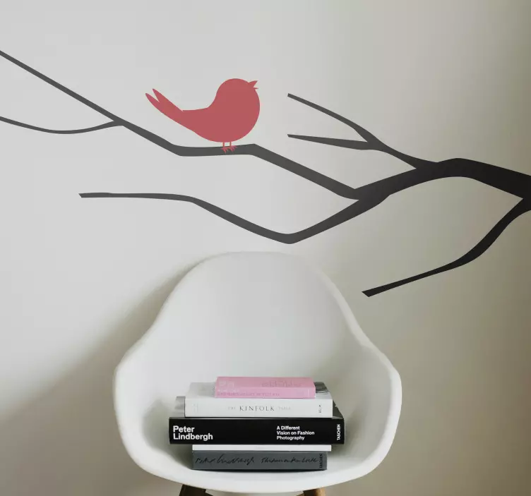 Sticker Arbre Branches d'hiver avec des oiseaux  - TenStickers