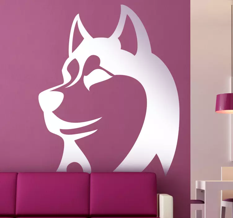 Sticker mural chien hasky - TenStickers