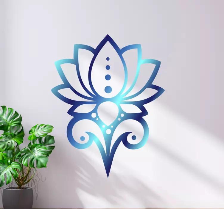 Sticker Fleur de lotus bleu - TenStickers
