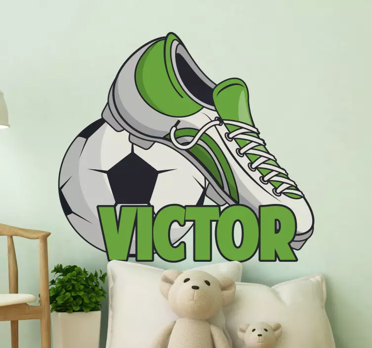 Sticker Foot Soccer botte et ballon personnalisé - TenStickers