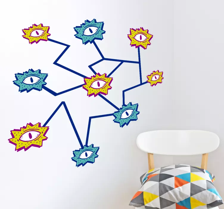 Sticker mural dessins d'yeux - TenStickers