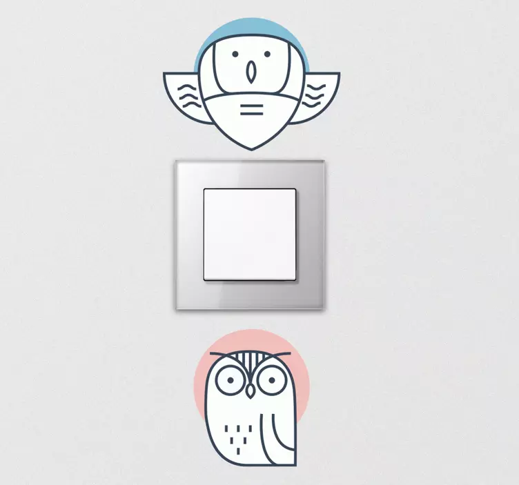 Sticker Oiseau Interrupteur oiseau et hibou - TenStickers