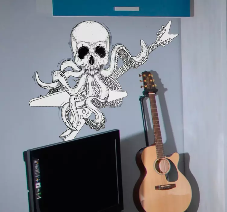 Sticker Mural poulpe et guitare - TenStickers