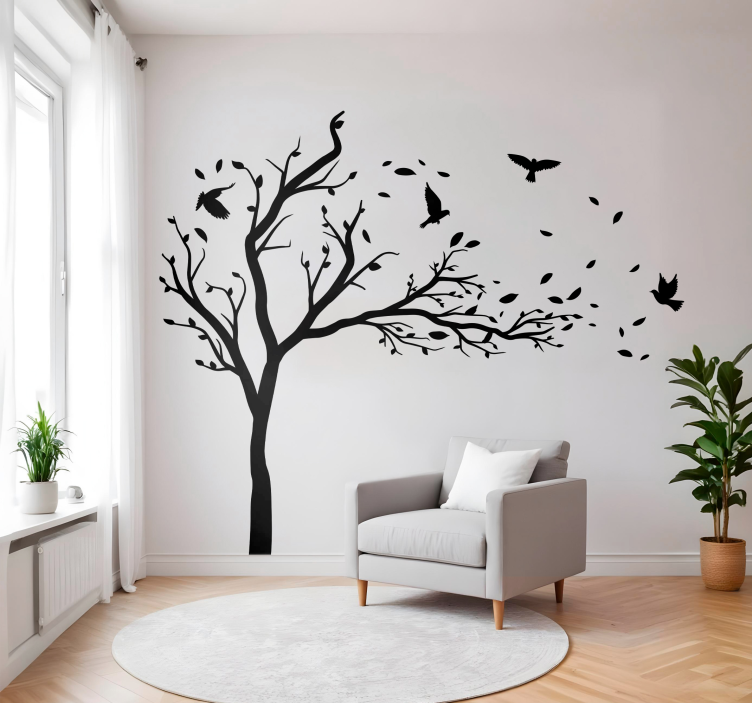 Sticker mural scène d'arbre d'automne - TenStickers