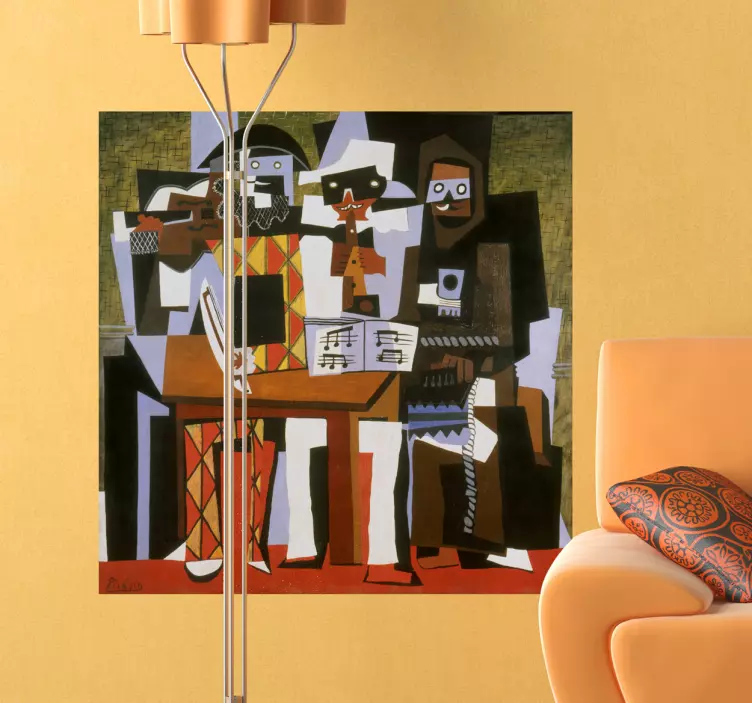 Sticker mural tableau cubisme Picasso - TenStickers