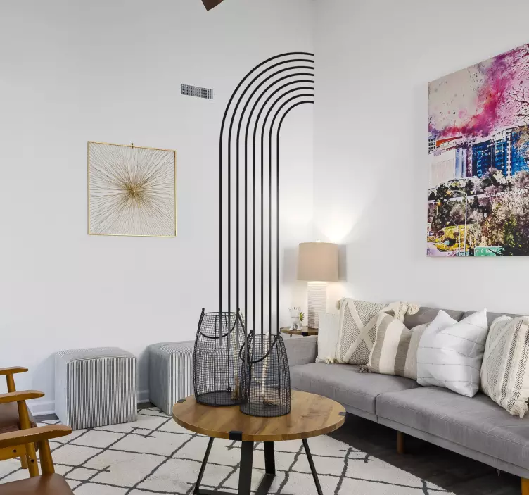 Sticker géométrique trait demi-arc abstrait - TenStickers