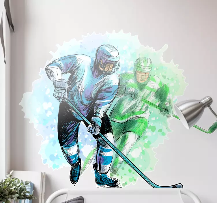Sticker Sport Joueurs de hockey abstrait - TenStickers