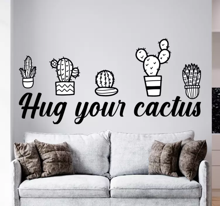 Sticker nature collection de cactus en pot - TenStickers