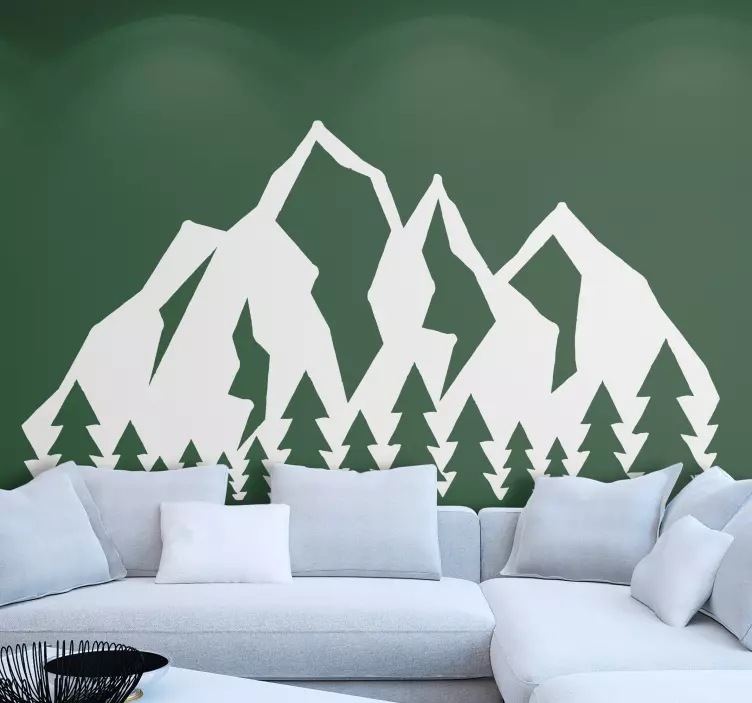 Sticker nature contour du paysage de montagne - TenStickers