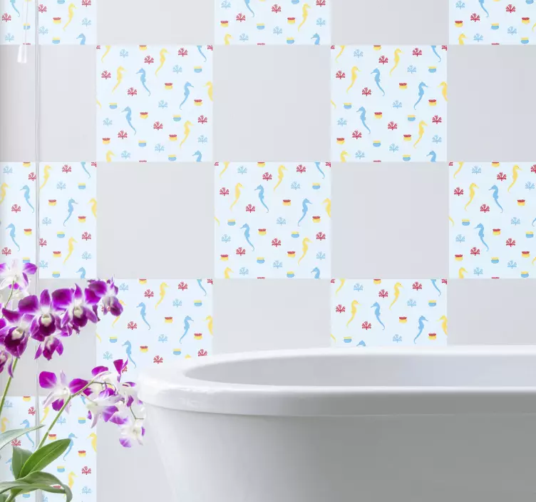 Sticker nature hippocampe nature Éclaboussement - TenStickers