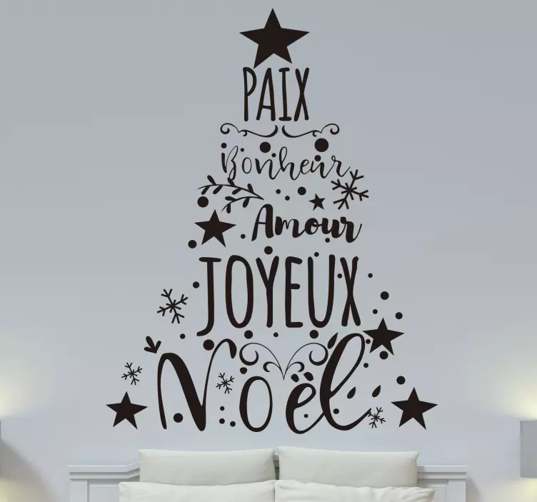 Sticker Noel sapin artistique - TenStickers
