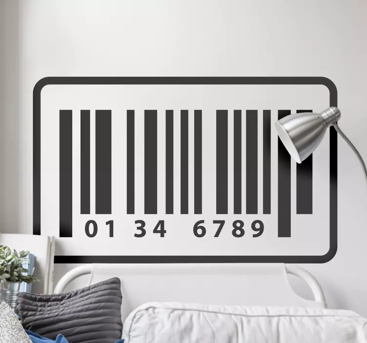 Sticker objet code-barres sur le mur - TenStickers