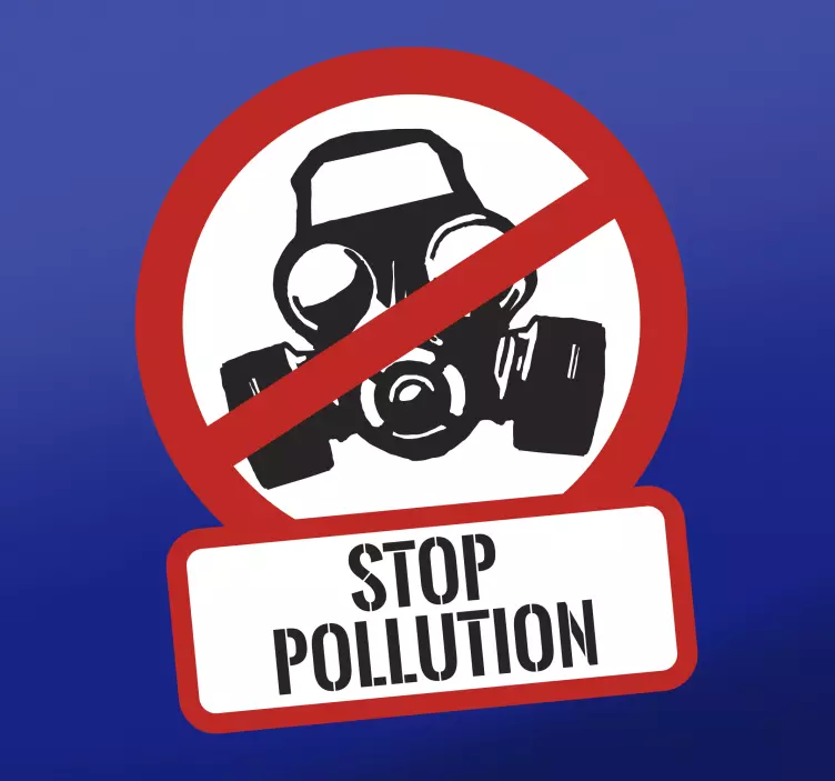 Sticker objet graphique stop pollution - TenStickers