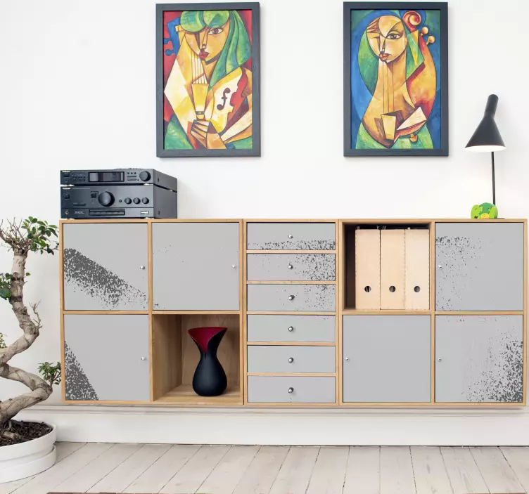 Sticker objet unité de rangement contemporaine - TenStickers