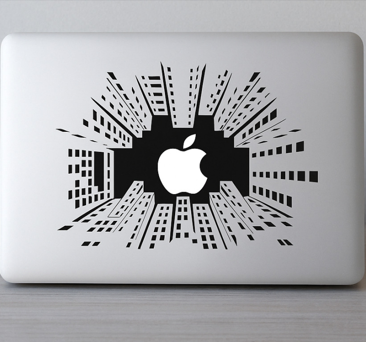 Sticker ordinateur gratte-ciels du macbook - TenStickers