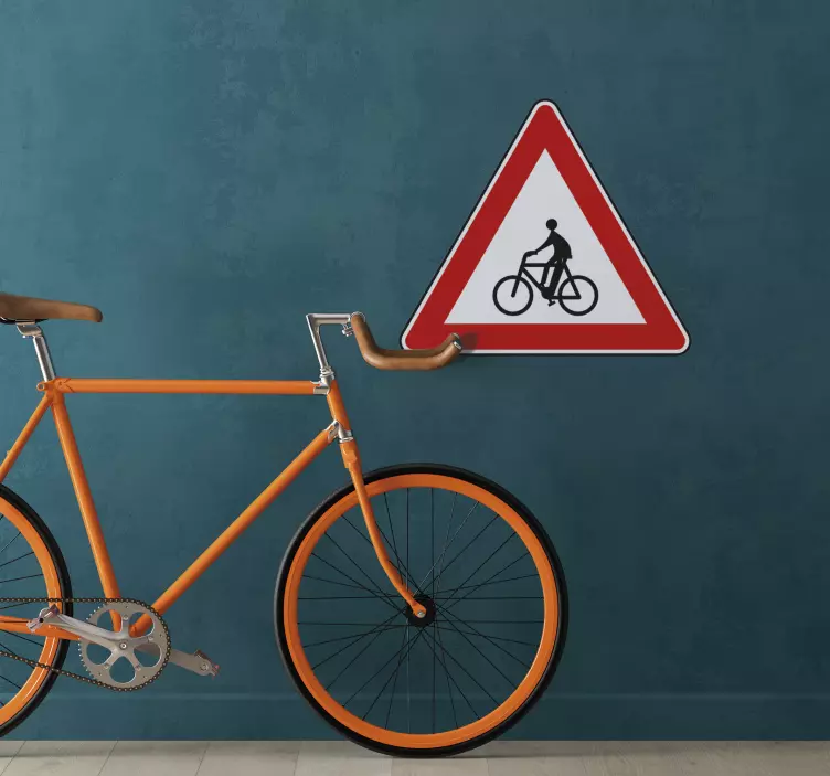Sticker parking panneau attention cycliste - TenStickers