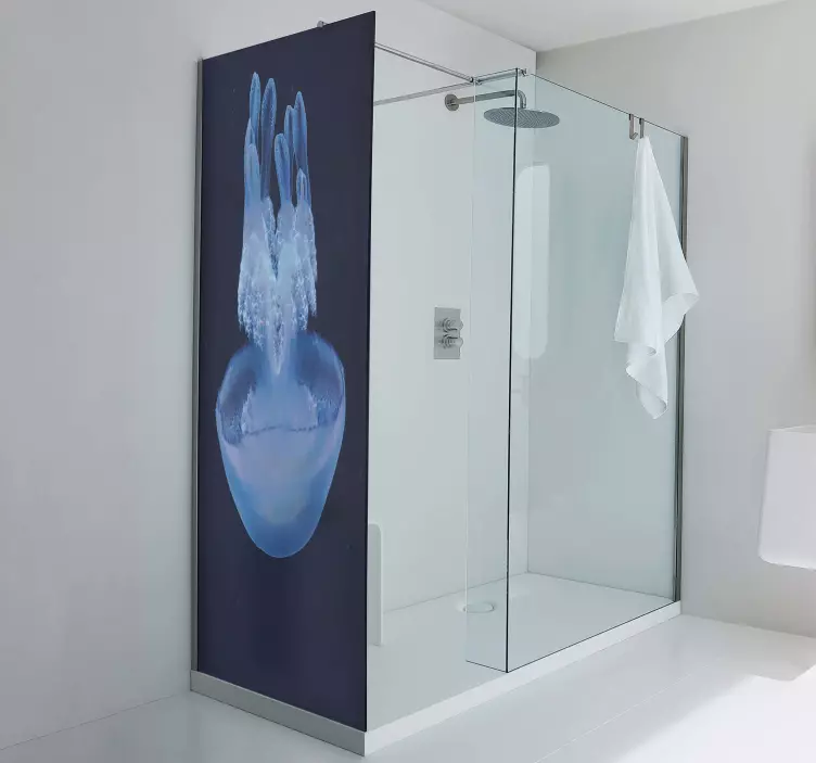 Sticker paroi de douche art aquatique des méduses - TenStickers