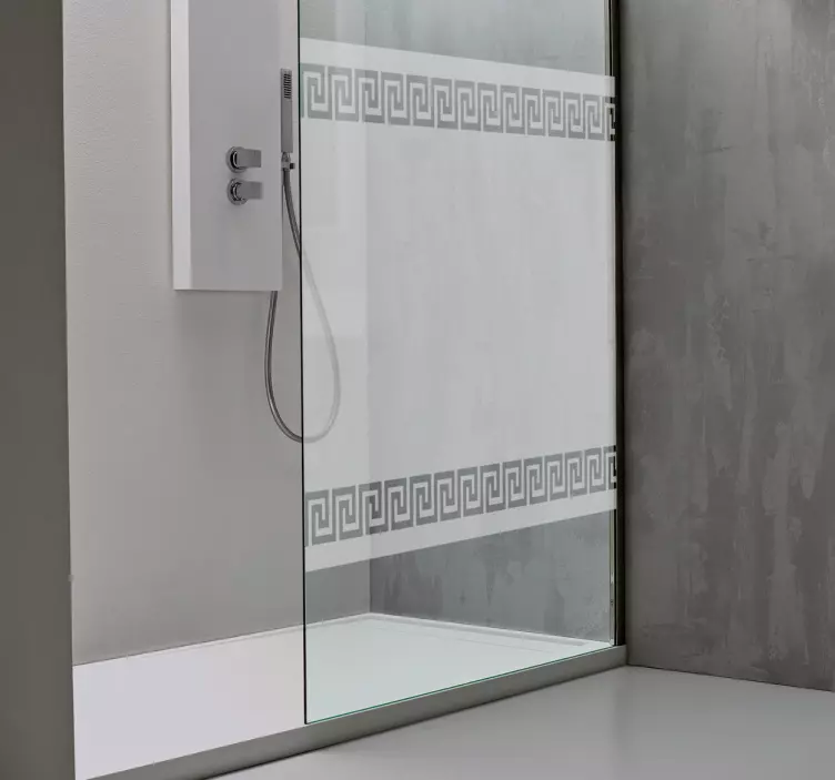 Sticker paroi de douche motif grecque - TenStickers