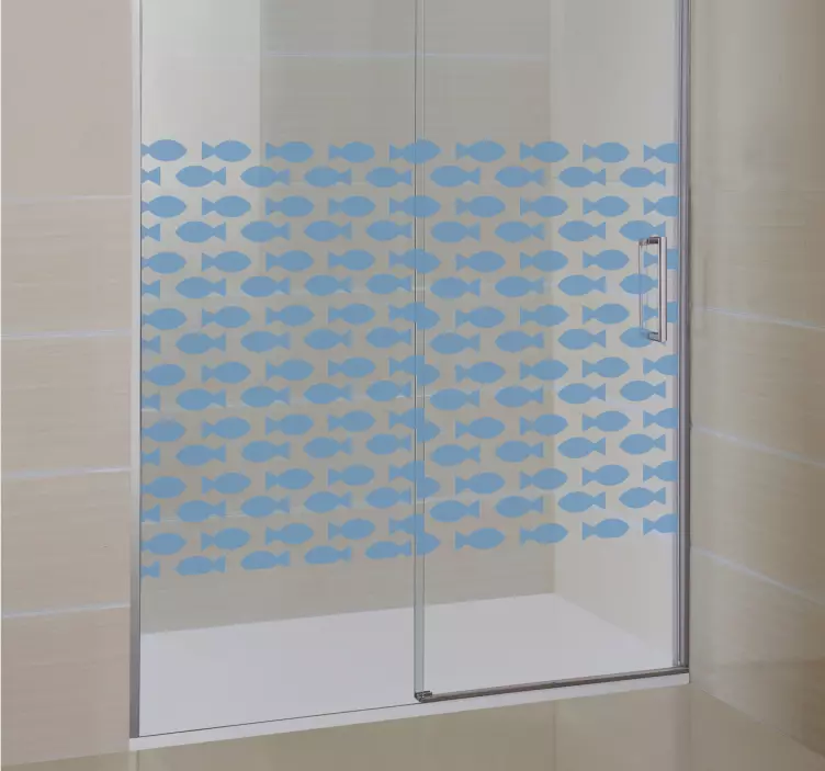 Sticker paroi de douche salle de bain poissons - TenStickers