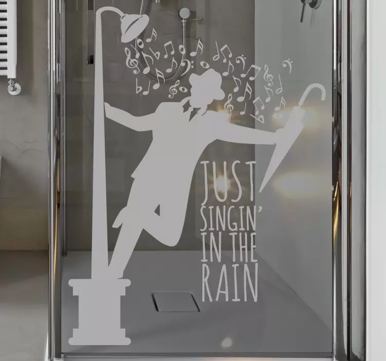 Sticker Paroi de Douche Salle de Bain Singing in the Rain - TenStickers