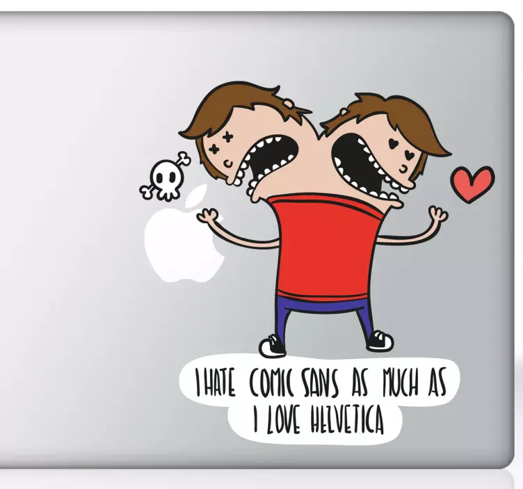 Sticker pc portable design helvetica - TenStickers