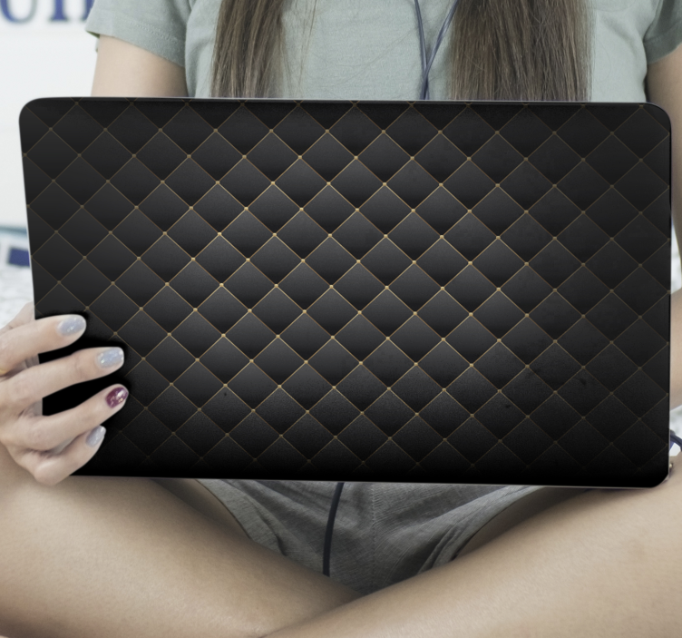 Sticker ordinateur portable texture noire - TenStickers