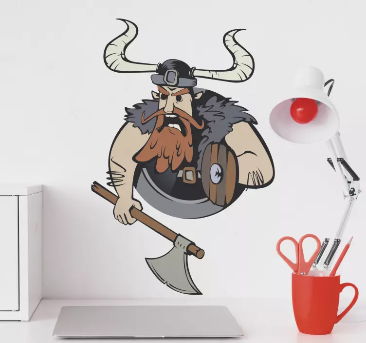 Sticker personnage guerrier viking fierce - TenStickers