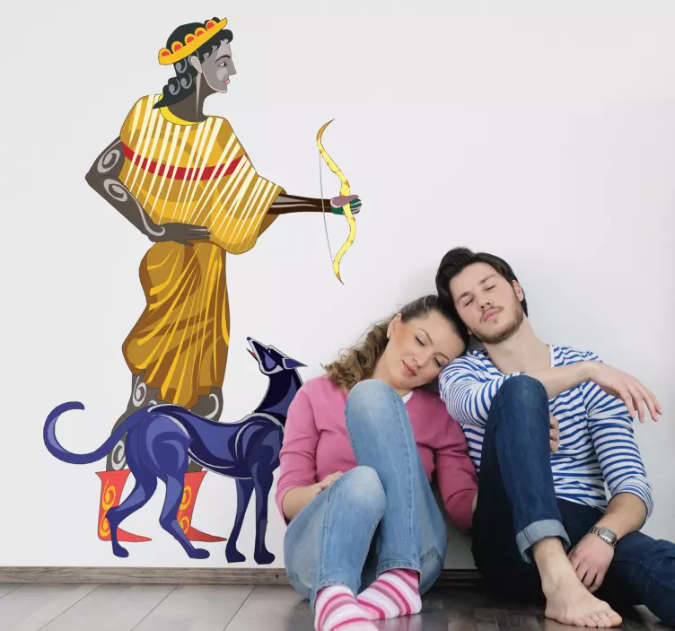 Sticker personnage mythologie Artémis - TenStickers