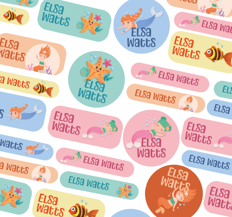 Sticker personnalisable conceptions d'école de sirènes - TenStickers
