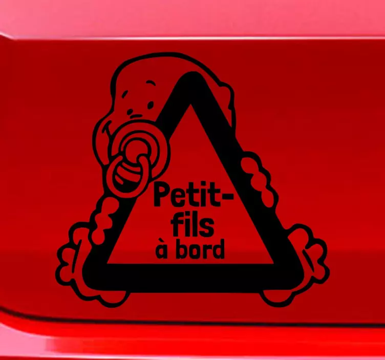 Sticker petit-fils à bord dessin - TenStickers