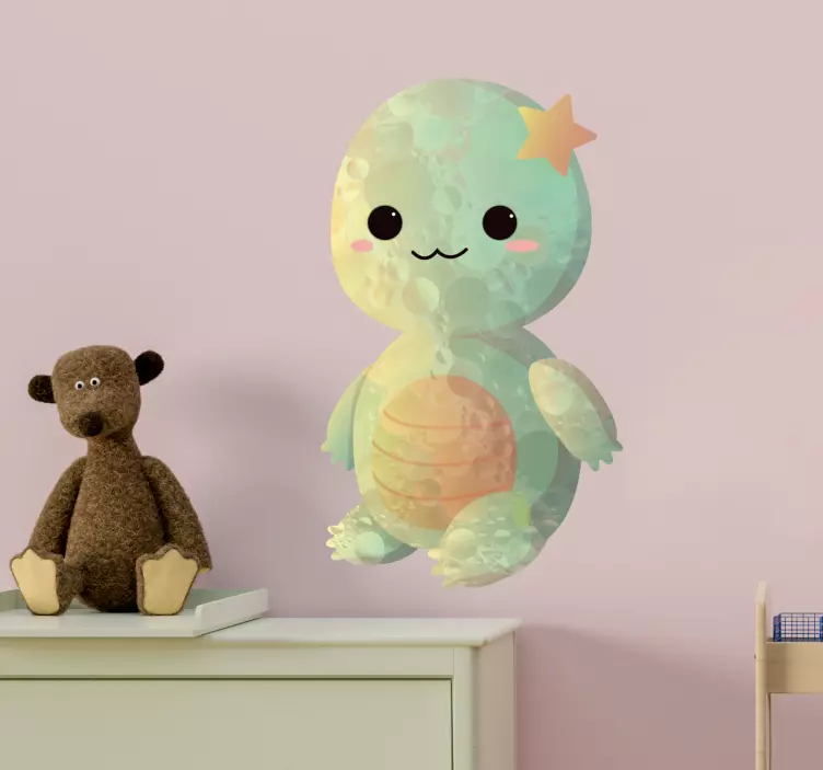 Sticker Poisson Bébé Tortue Dessin - TenStickers