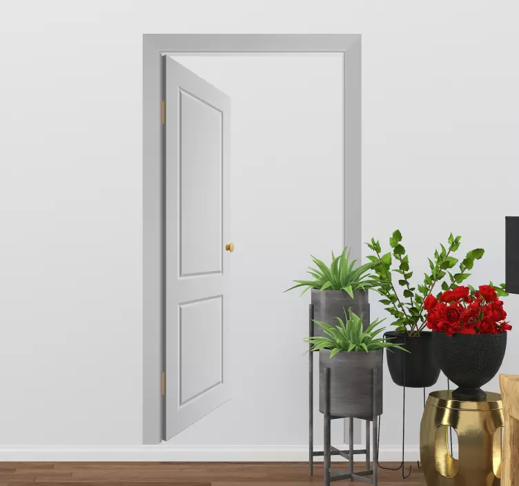 Sticker trompe l'œil fausse porte ouverte - TenStickers