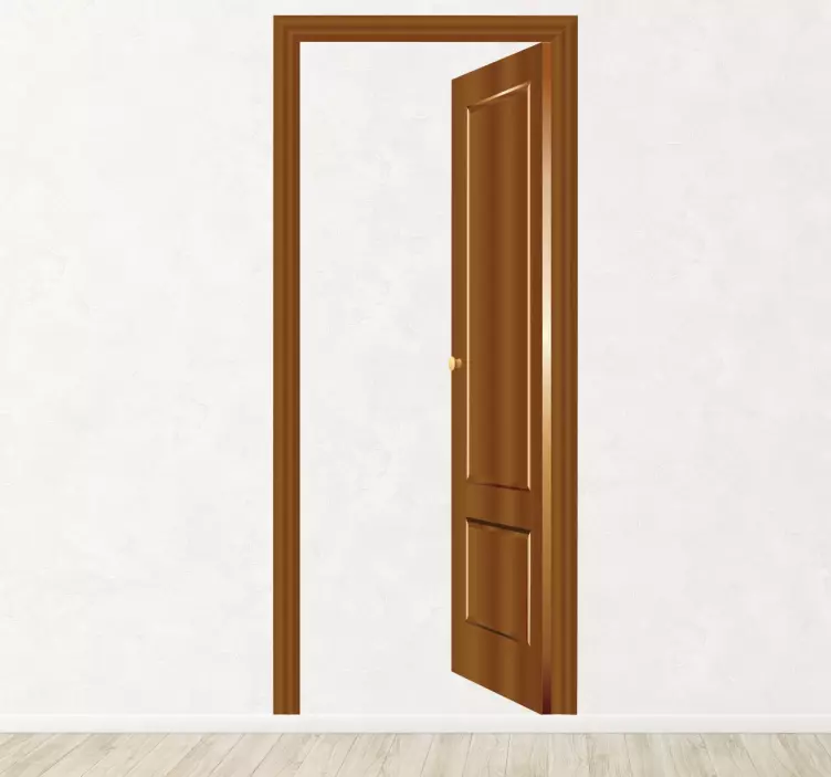 Sticker trompe l'œil fausse porte marron - TenStickers