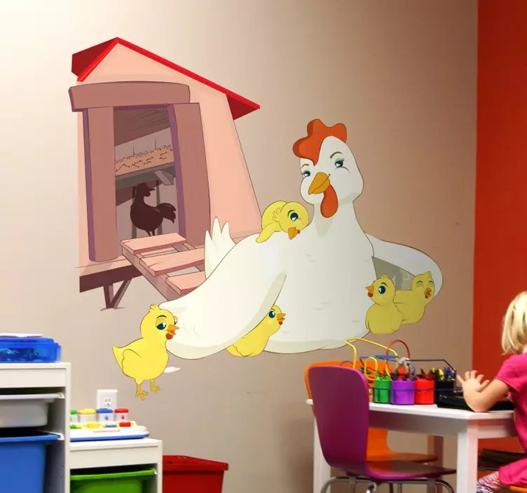 Sticker poule poussins - TenStickers