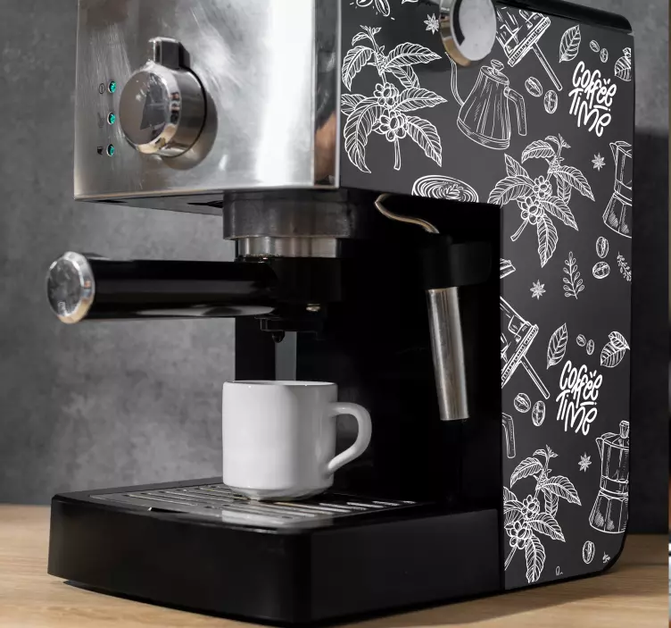 Sticker électroménager éléments de café dessinés - TenStickers
