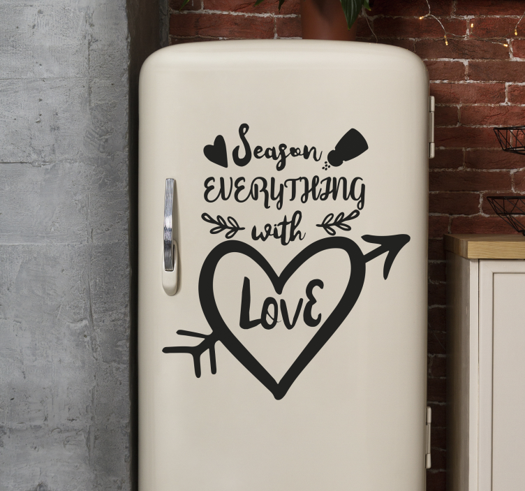 Sticker frigo assaisonnez tout avec amour - TenStickers