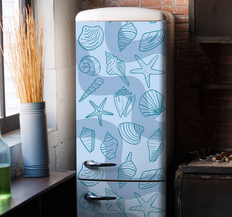 Sticker Frigo Frigo motifs coquillages - TenStickers