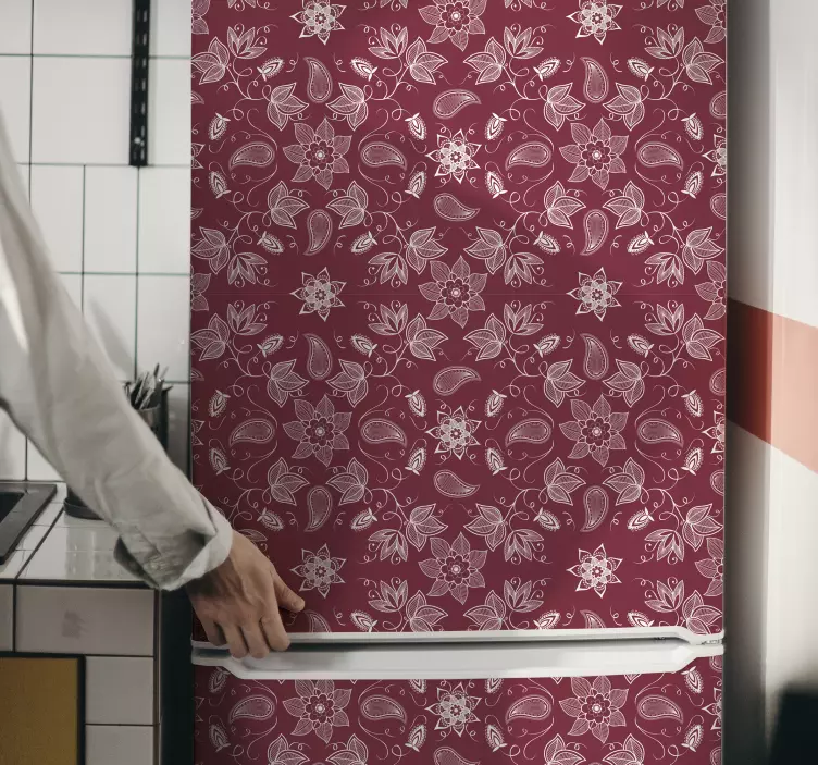 Sticker Frigo motif paisley - TenStickers