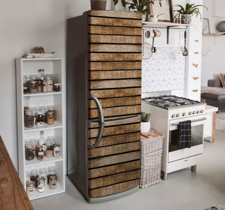 Sticker frigo palette en bois - TenStickers