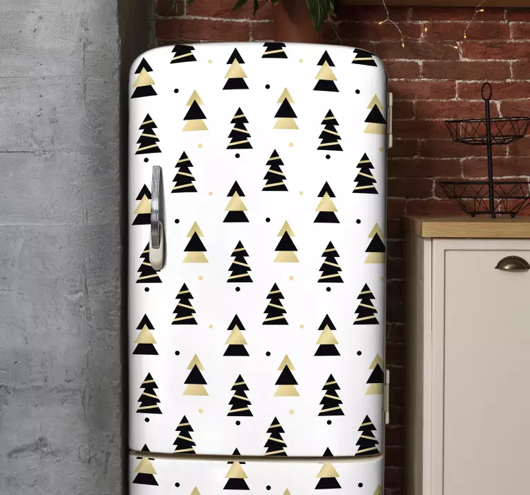 Sticker frigo réfrigérateur géométrique - TenStickers