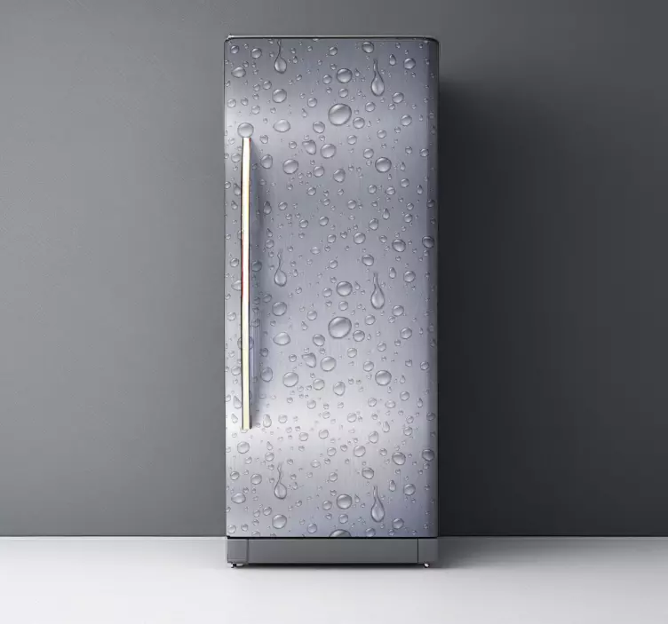 Sticker frigo vinyle texture grise avec des gouttes - TenStickers