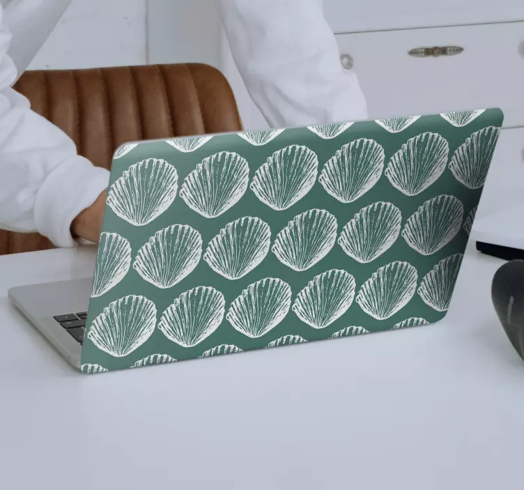 Sticker pour ordinateur arrangement de motifs de coquillages - TenStickers